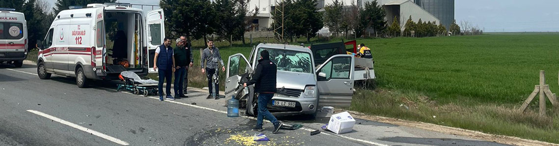 Muratlı-Lüleburgaz yolunda kaza: 2 yaralı